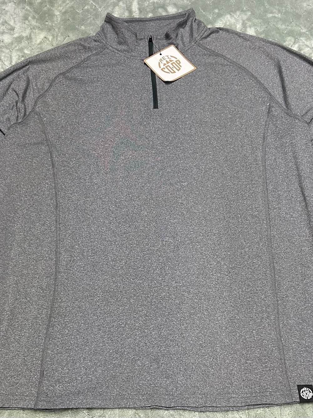 REi Co-Op  Tech 1/4 Zip Charcoal Heather Gray Men’s 2XL New With Tags
